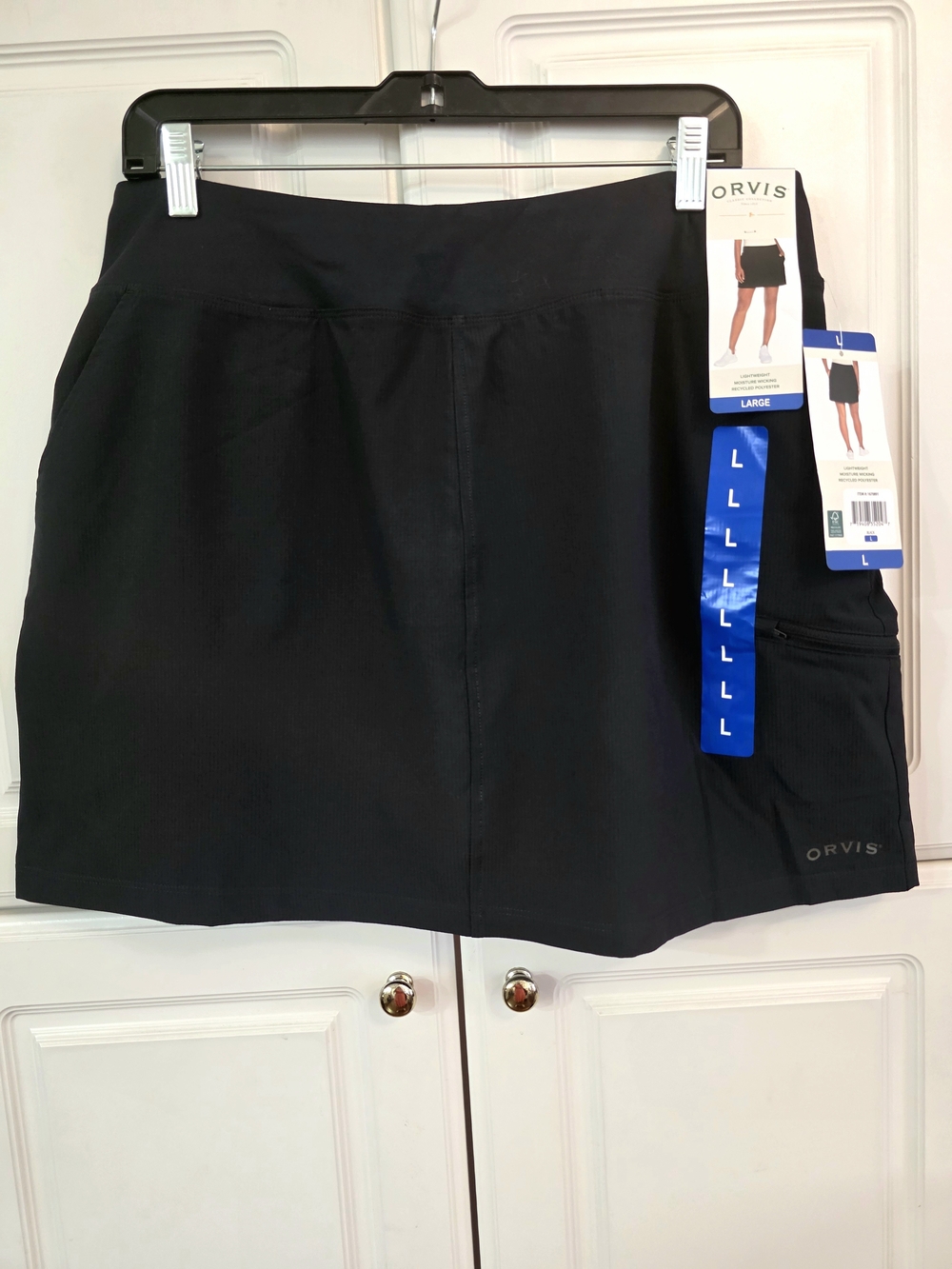 NWT Orvis Women's Black Active Performance Skort - Large